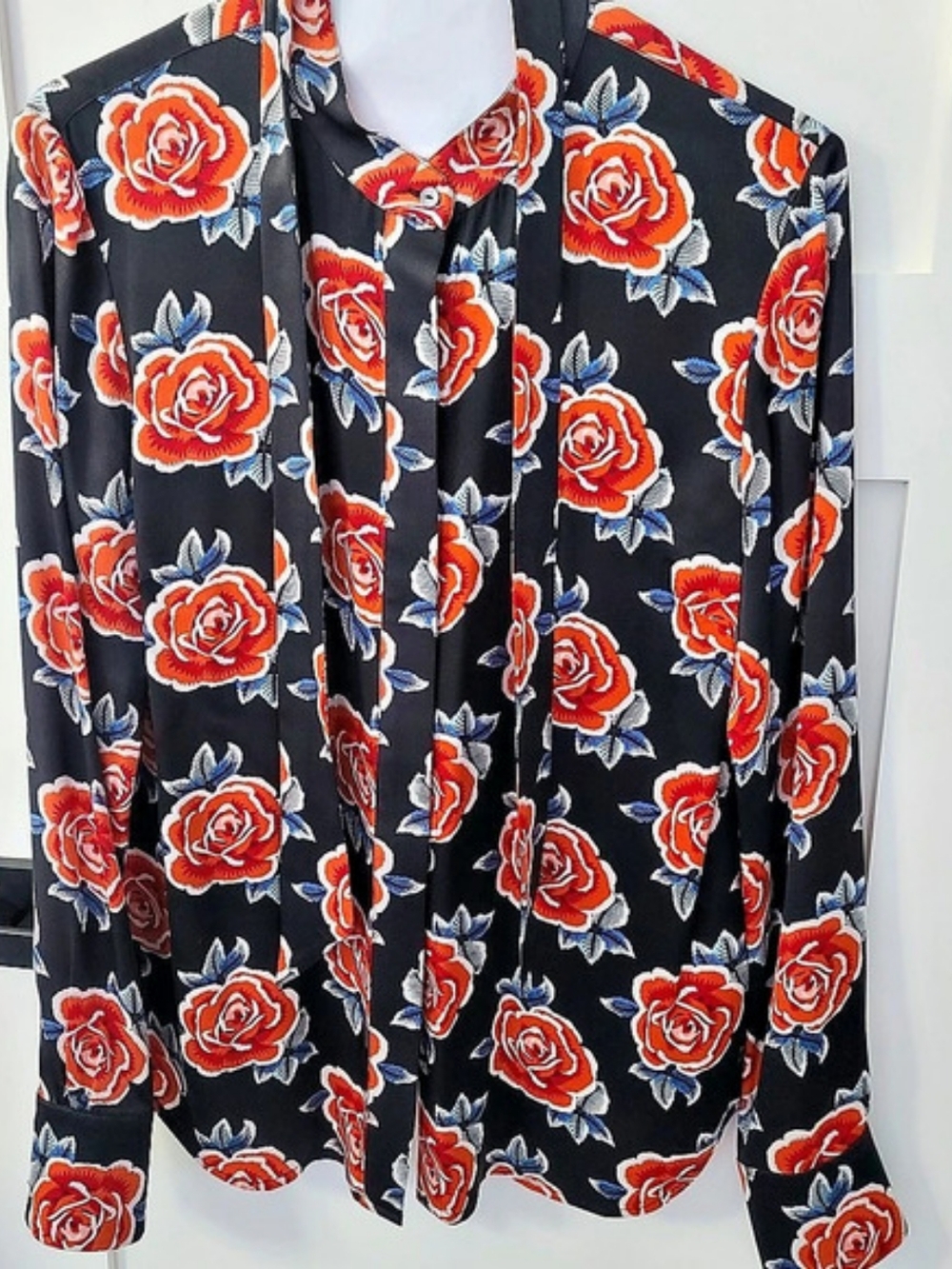 Brooks Brothers Floral Blouse in Black & Red